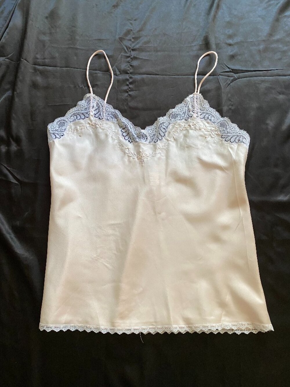 Vintage Sara Beth Pink Embroidered Lace Camisole Coquette Romantic Small